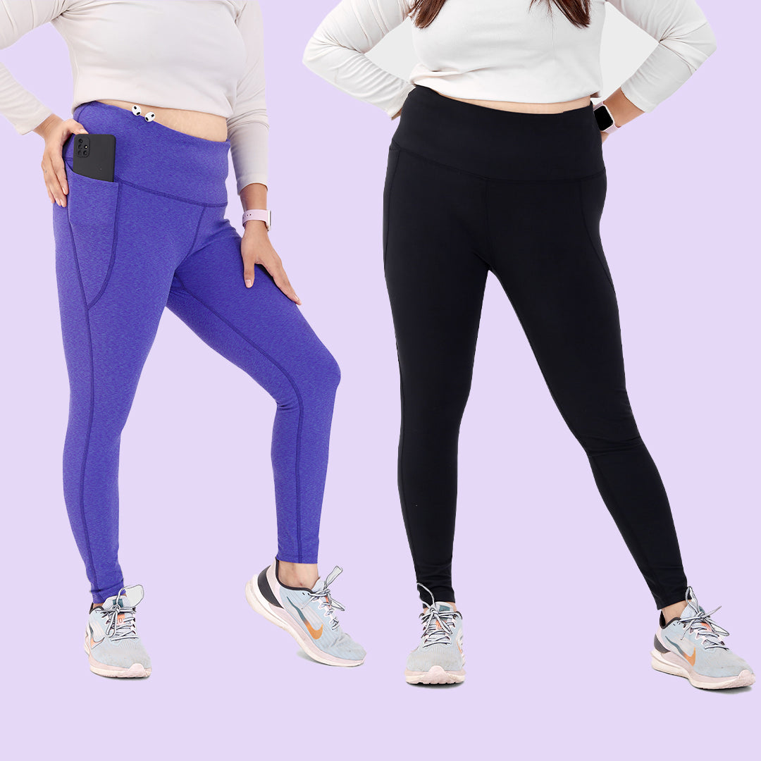MYO2 Smooth Purple Fabric Stretchable Sportswear Leggings for Women Get  Extra Breathable Premium Leggings (XXXL-Large)